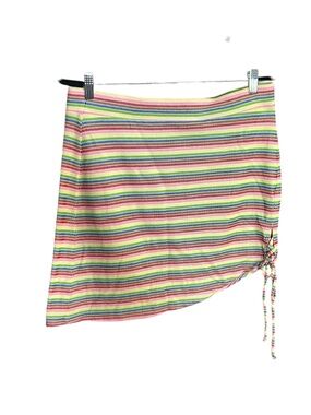 Target Pride Rainbow Striped Multicolor Mini Skirt with Side Drawstring